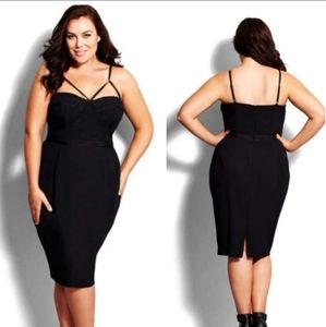 City Chic Sexy Black Cocktail Dress Plus Size